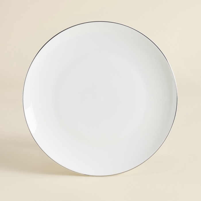 Тарелки SL Home «Каскарон», d=23,3 см, набор 2 шт, костяной фарфор, белые