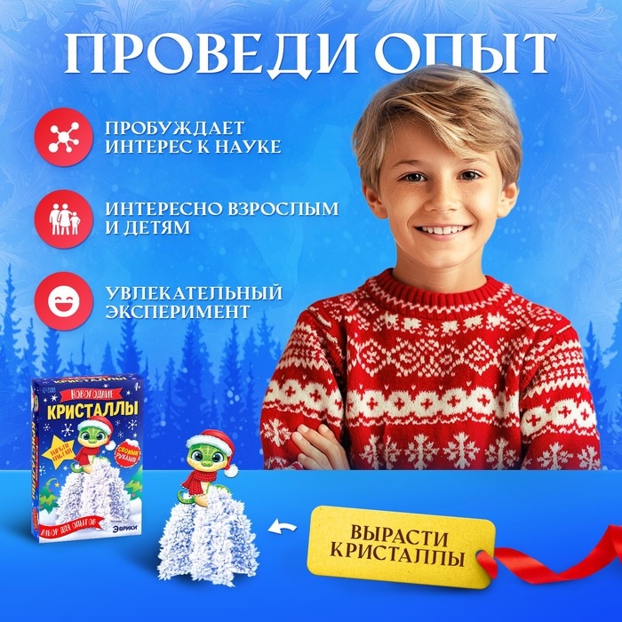 Набор для опытов «Новогодние кристаллы», со змеей Набор для опытов «Новогодние кристаллы», со змеей