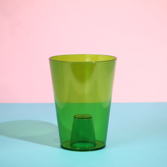 Горшок для орхидей, 1,2 л, 12,5 &times; 16,6 см, пластик, прозрачно-зелёный