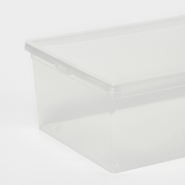 Ящик для хранения с крышкой, 10 л, 37×24×14 см, цвет прозрачный Ящик для хранения с крышкой, 10 л, 37×24×14 см, цвет прозрачный