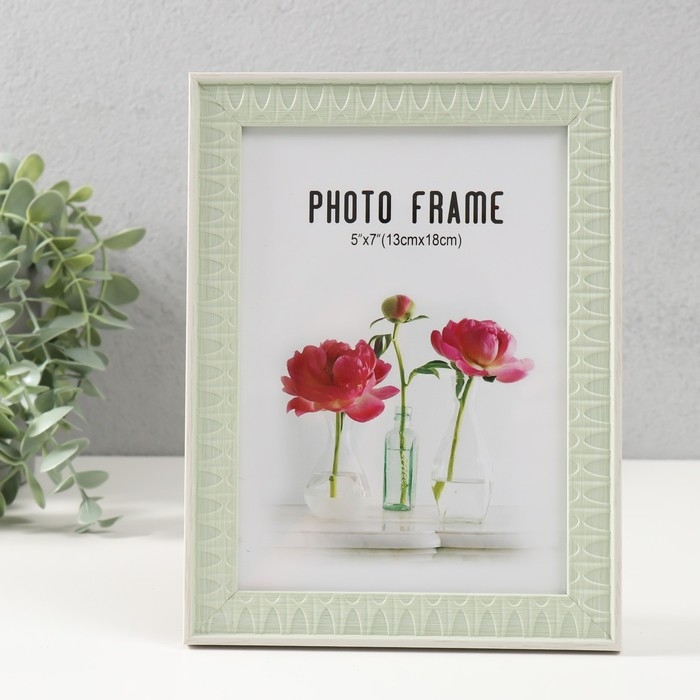 Фоторамка пластик 13х18 см Фоторамка пластик 13х18 см "Муза" мятная 20,7х15,7х1,1 см