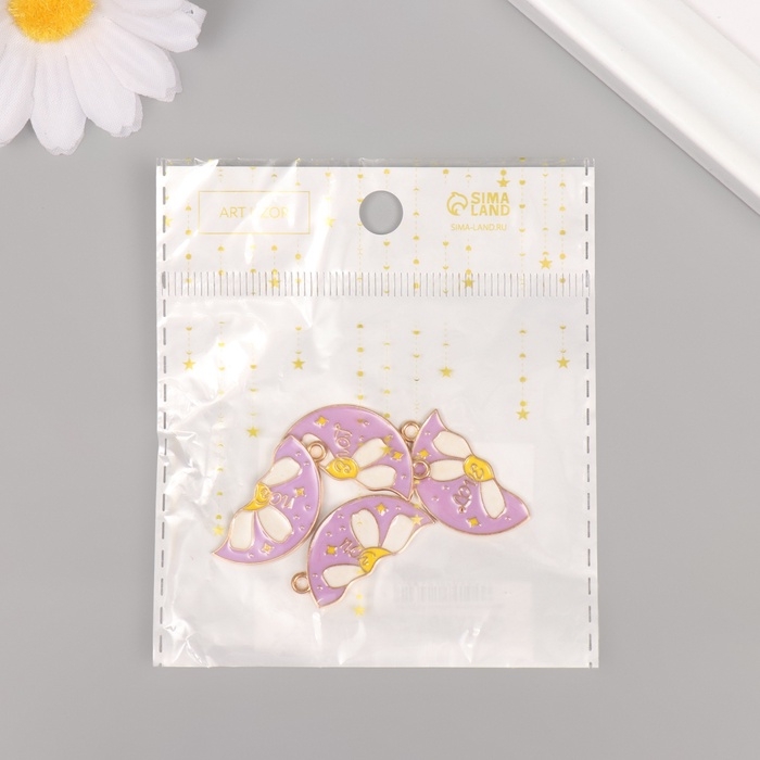 Декор для творчества металл, эмаль Декор для творчества металл, эмаль "Ромашка - половинки" набор 2 шт 2,8х2,7 см