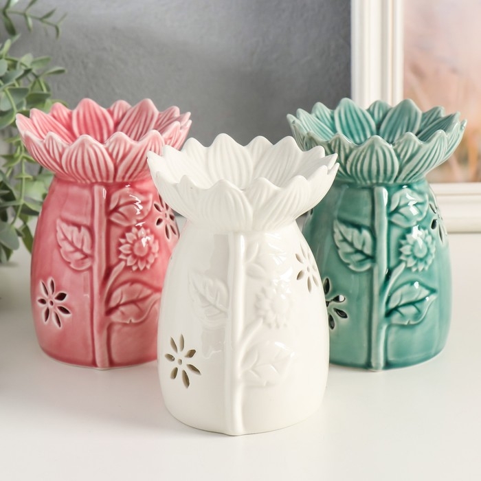 Аромалампа керамика Аромалампа керамика "Подсолнухи" МИКС 9,5х9,5х12,5 см