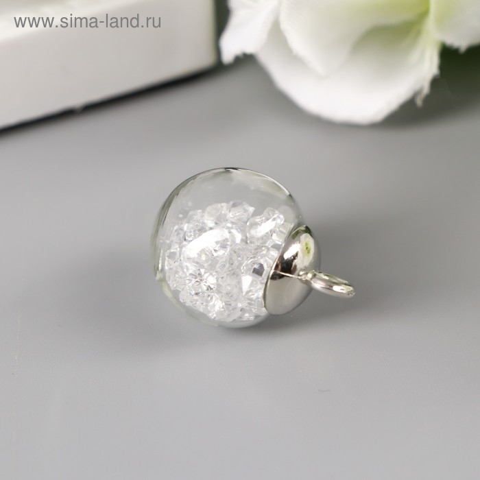 Подвеска декоративная для творчества стекло Подвеска декоративная для творчества стекло "Шар - камешки" прозрачная d=1,6 см набор 10 шт