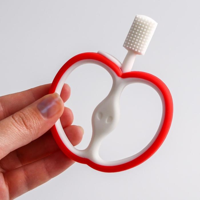 Прорезыватель силиконовый, массажер «Яблочко», цвет МИКС, Крошка Я