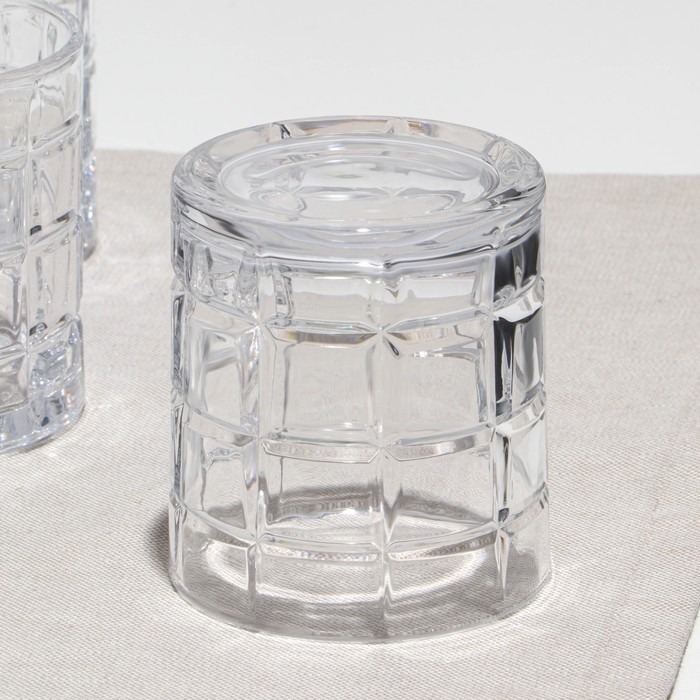 Набор низких стаканов «Квадро», стеклянный, d=8.5 см, h=9.5 см, 320 мл, 6 шт Набор низких стаканов «Квадро», стеклянный, d=8.5 см, h=9.5 см, 320 мл, 6 шт