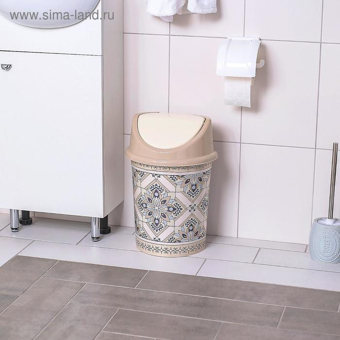 Ведро с плавающей крышкой «Мозаика» 14 л, декор Ведро с плавающей крышкой «Мозаика» 14 л, декор