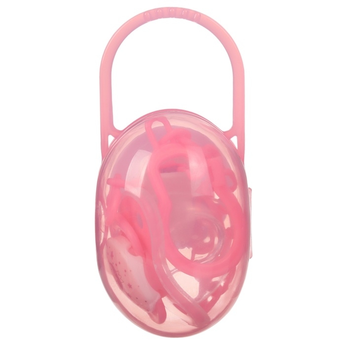 Соска - пустышка силиконовая ортодонтическая, от 0 мес., с колпачком, в контейнере + держатель, цвет МИКС Соска - пустышка силиконовая ортодонтическая, от 0 мес., с колпачком, в контейнере + держатель, цвет МИКС