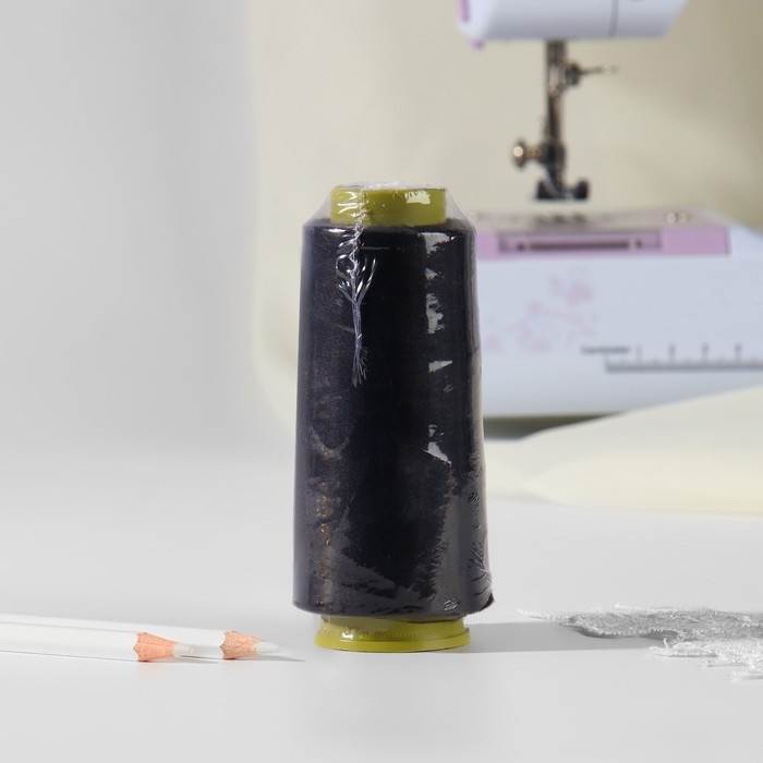 Нитки 40/2, 1500 м, цвет чёрный Нитки 40/2, 1500 м, цвет чёрный