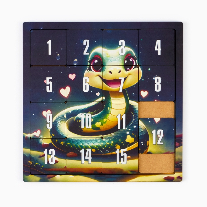 Головоломка  Головоломка "Пятнашки. Змейка", логическая настольная игра, 22 х 22 см