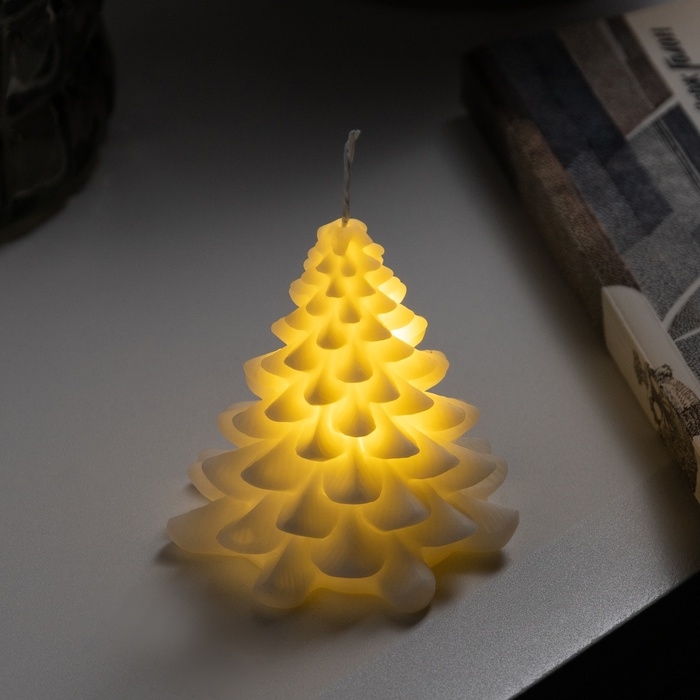 Фигура световая «Елочка свеча» 9х8 см, от батареек 3хAG13 (в комплекте), свечение тёплое белое Фигура световая «Елочка свеча» 9х8 см, от батареек 3хAG13 (в комплекте), свечение тёплое белое