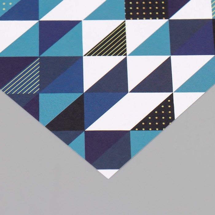 Бумага для скрапбукинга Бумага для скрапбукинга "Строгая геометрия" плотность 180 гр набор 10 шт 15,5х17 см