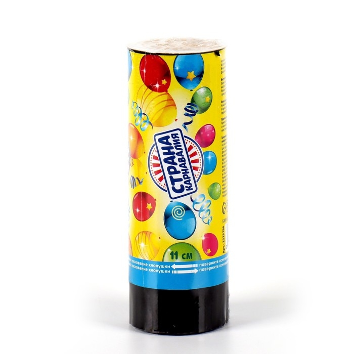 Хлопушка пружинная «Страна Карнавалия», конфетти, фольга, серпантин, 11 см Хлопушка пружинная «Страна Карнавалия», конфетти, фольга, серпантин, 11 см