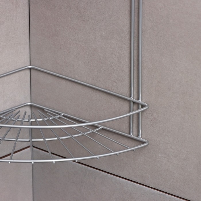 Полка угловая для ванной 2-х ярусная Slim, 18×25×25 см, цвет хром Полка угловая для ванной 2-х ярусная Slim, 18×25×25 см, цвет хром