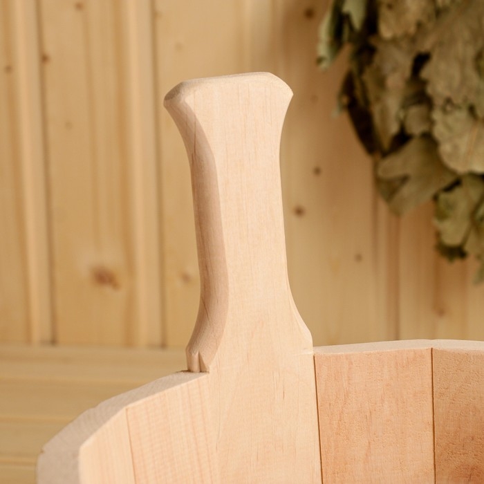 Шайка из ольхи, 5 л, круглая, нержавеющий обруч Шайка из ольхи, 5 л, круглая, нержавеющий обруч