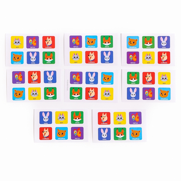 Головоломка деревянная. Повтори по образцу «Милые зверята», развивающие игры для детей