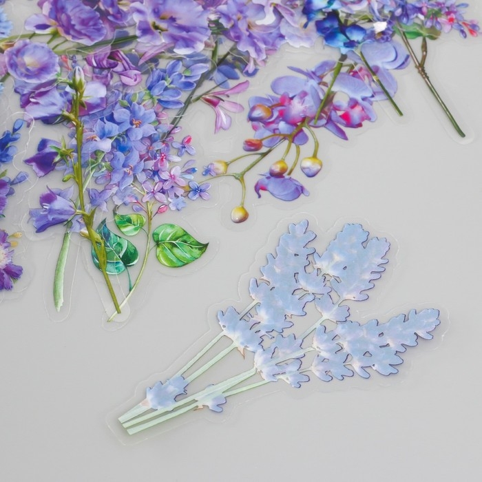 Наклейки для творчества пластик PVC Наклейки для творчества пластик PVC "Сиреневое поле" набор 40 шт 9х10.5 см