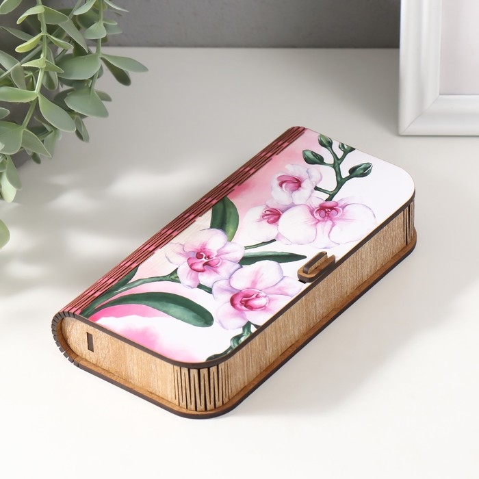 Шкатулка  Шкатулка "Орхидеи" 17х8,5х3,5 см