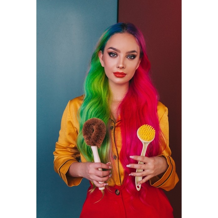 Щётка для чистки посуды Доляна, 8×4,5×23 см, щетина кокос, деревянная ручка Щётка для чистки посуды Доляна, 8×4,5×23 см, щетина кокос, деревянная ручка