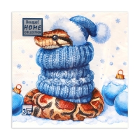 Новогодние салфетки бумажные Home Collection Сlassic «Новогодний питон», 3 слоя, 33х33 см, 20 шт