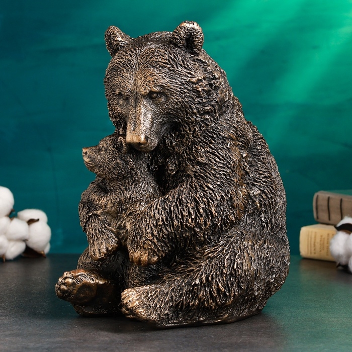 Копилка Копилка "Медведица с медвежонком" 20х23х30см, бронза