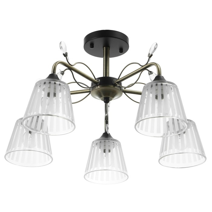 Люстра Люстра "Шарлин" 5хЕ27 40Вт черный-латунь 51х51х29 см BayerLux