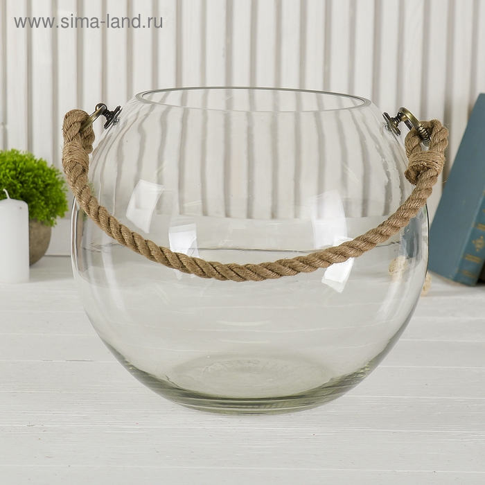 Ваза  Ваза "Шаровая" 10л с ручкой (d-18см, 27х25 см) прозрачная