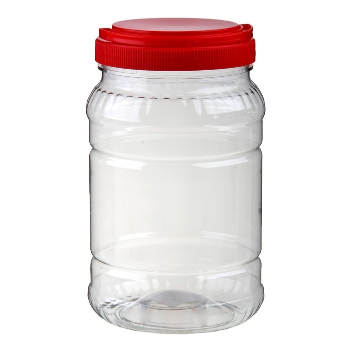 Банка для хранения продуктов, пластик, 2 л, цвет МИКС