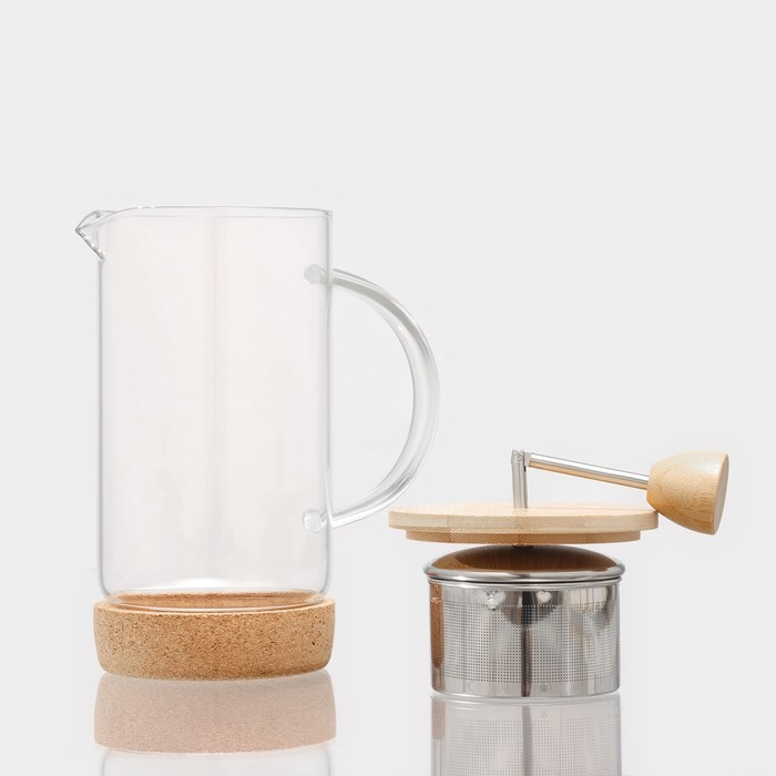 Чайник заварочный стеклянный на подставке SL Home «Риальто», 600 мл, цвет прозрачный Чайник заварочный стеклянный на подставке SL Home «Риальто», 600 мл, цвет прозрачный