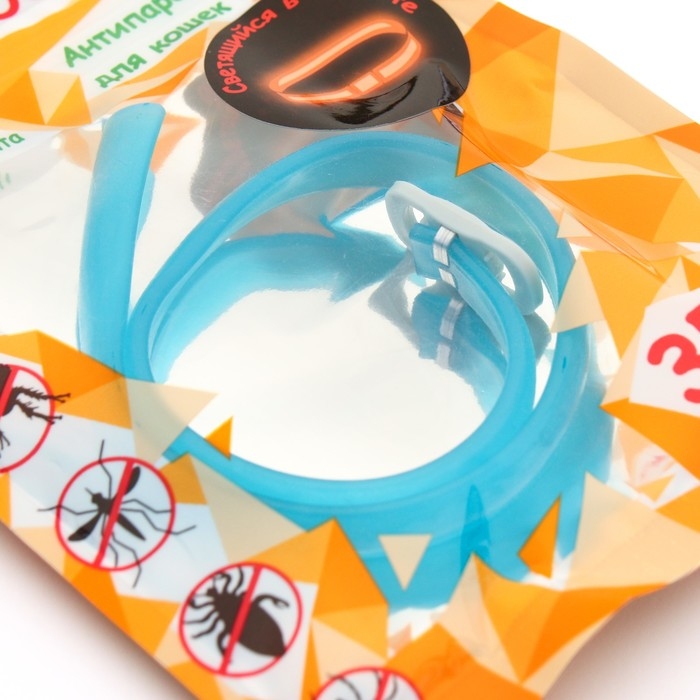 Биоошейник Биоошейник "ПИЖОН" для животных, от блох и клещей, светящийся в темноте, бирюзовый, 35 см