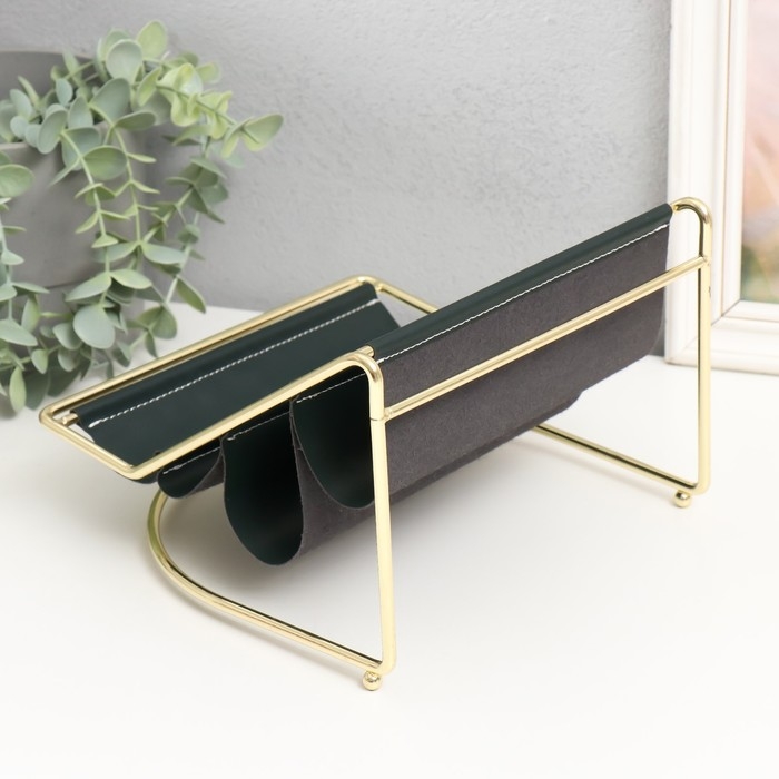 Подставка для мелочей металл, кожзам 4 яруса Подставка для мелочей металл, кожзам 4 яруса "Сканди" чёрная 20,5х20х14,5 см