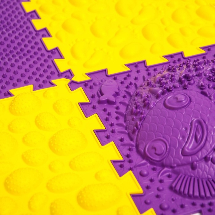 Модульный массажный коврик ОРТО ПАЗЛ «Ассорти», 12 модулей, цвет МИКС Модульный массажный коврик ОРТО ПАЗЛ «Ассорти», 12 модулей, цвет МИКС