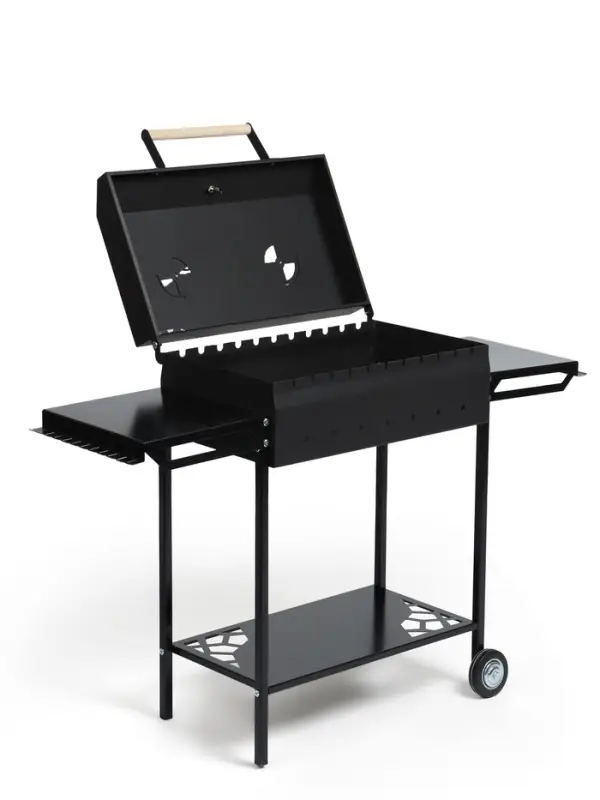 Мангал GrilMe MAX, 115&times;35&times;83 см, сталь 2 мм, термометр, 2 полки, колёса