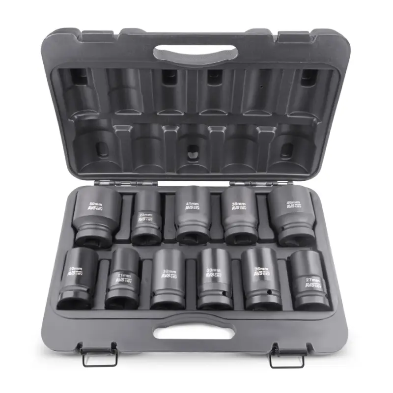 Набор головок для механического гайковерта 1"DR (21-50мм) (11 предметов) AVS NGL01-11I