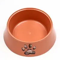 Миска для кошек &laquo;Мур-мяу&raquo;, 300 мл, 14.5&times;14.5&times;4 см, пластик, кирпичная