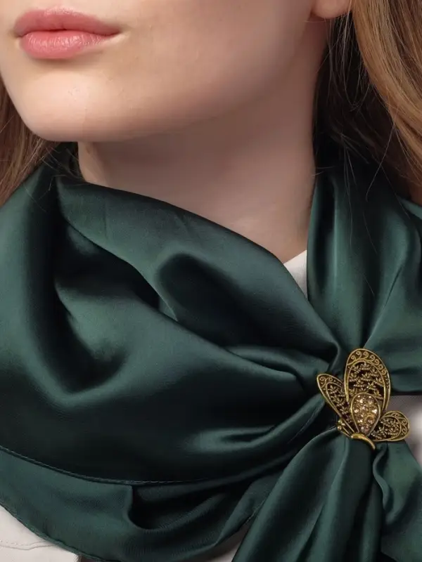 Кольцо для платка &laquo;Бабочка&raquo;, цвет золото в черненом золоте