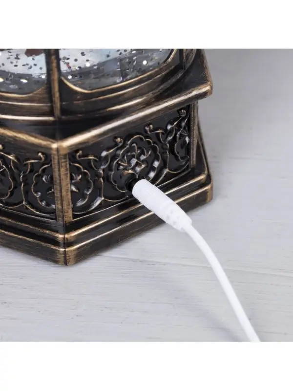 Светодиодная фигура &laquo;Фонарь с Дедом Морозом&raquo; 11.2&times;18.5&times;11.2 см, пластик, от батареек ААх3, USB, свечение тёплое белое