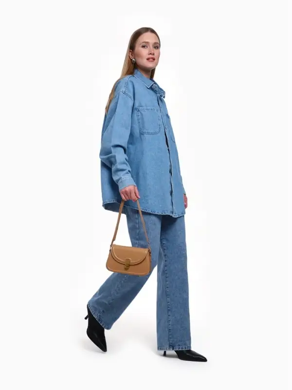 Сумка женская мессенджер TEXTURA на клапане, 23&times;6&times;13 см, тёмно-бежевая