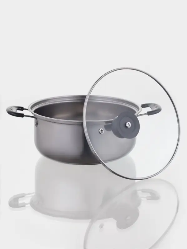 Кастрюля Promo, 1.7 л, d=20 см, с крышкой, нержавеющая сталь, хромированная