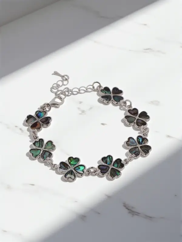 Браслет цепочка &laquo;Галиотис. Клевер&raquo;, L=17 см, + удлинитель 5 см, цвет серебро, разноцветный