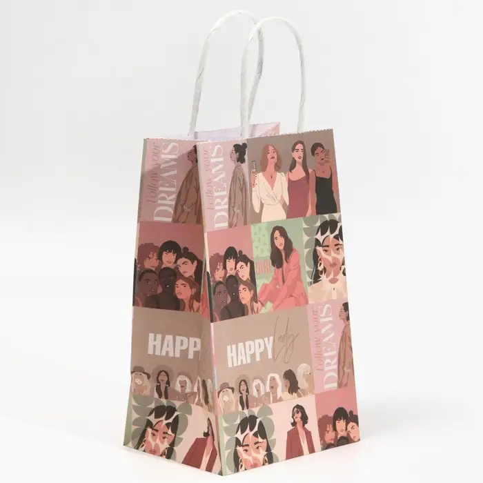 Пакет подарочный крафтовый, упаковка, &laquo;Стиль&raquo;, 12 х 21 х 9 см