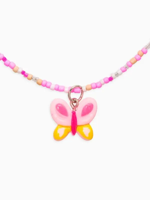 Бусы детские "Выбражулька" бисер, бабочка, 38 см, разноцветные