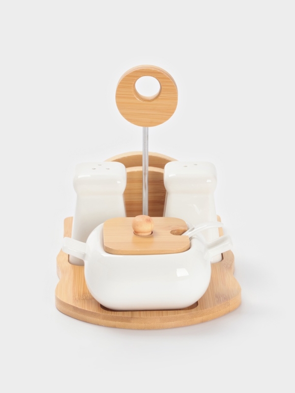 Набор для специй подст 4 шт "BellaTenero"  солон, перечн, сахарн с лож, салфетн