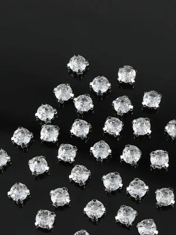 Стразы пришивные &laquo;Шатон&raquo;, круглые, в цапах, d=6 мм, 100 шт., белые