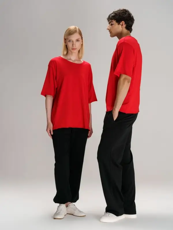 Футболка оверсайз унисекс Vozduh, красная, размер XS/S Футболка оверсайз унисекс Vozduh, красная, размер XS/S