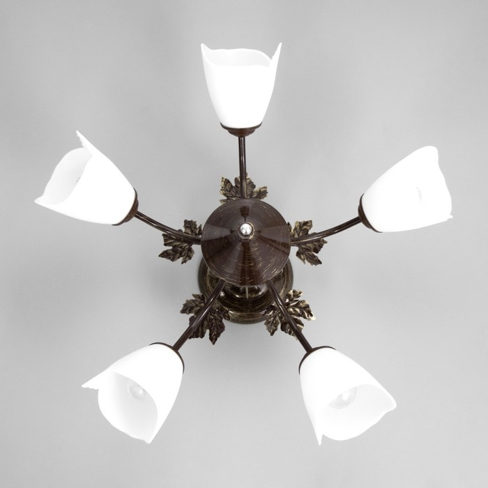 Люстра "Сусана" 5х15Вт Е27 коричневый/золото 58х58х32см BayerLux