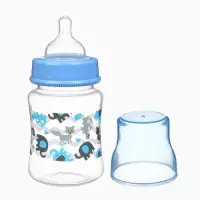 Бутылочка для кормления M&B, широкое горло, &Oslash;50 мм, от 0 мес.,180 мл., голубой