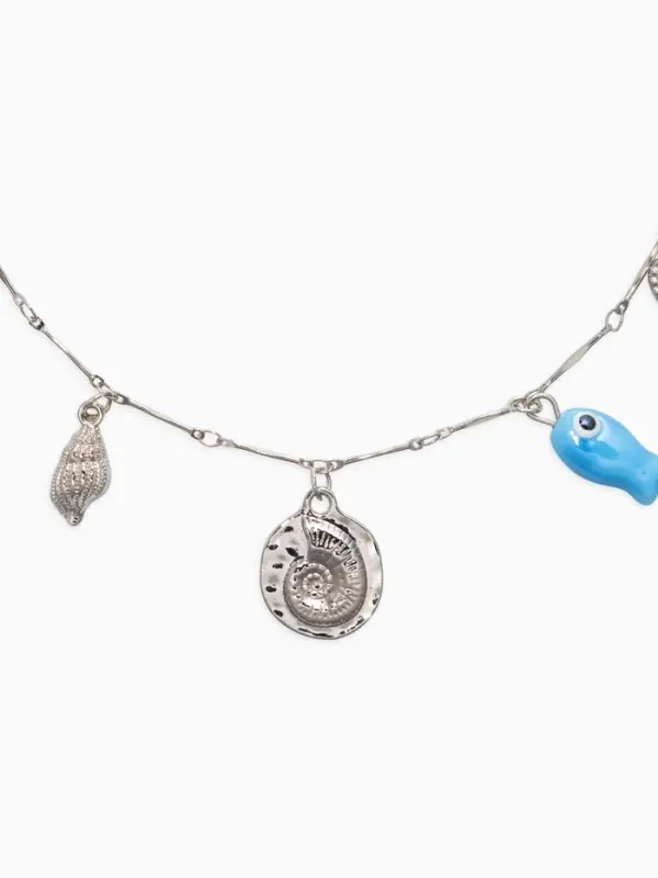 Колье &laquo;Морской вайб&raquo;, L=40 см, цветное в серебре
