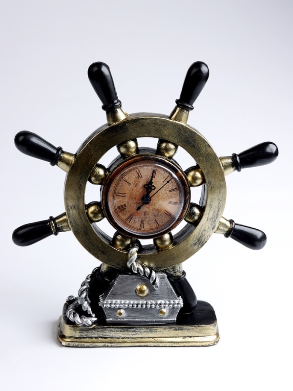 Часы настольные интерьерные, «Штурвал», на батарейках, 16×6.5×27 см, d-8 см Часы настольные интерьерные, «Штурвал», на батарейках, 16×6.5×27 см, d-8 см