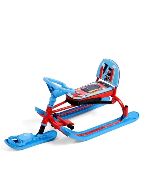 Снегокат &laquo;Twiny 2+&raquo; Sportcar, со спинкой, с родительской ручкой, синий, красный, TW2+/SC Nika Kids